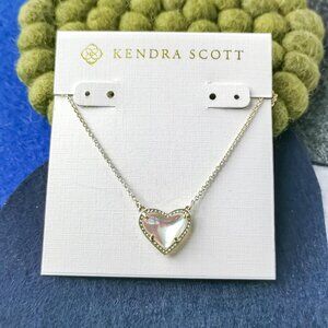 Kendra Scott Ari Heart Dichroic Glass Necklace Gold